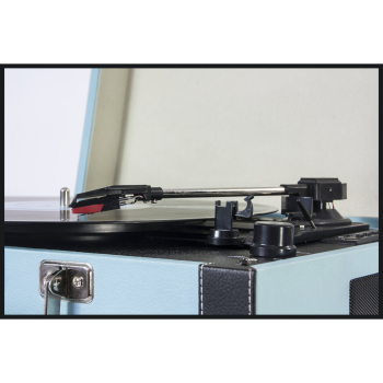 SCHALLPLATTEN KOFFER PARTY MUSIK DISCO SOUND MADISON MAD-RETROCASE-BLU NOSTALGI